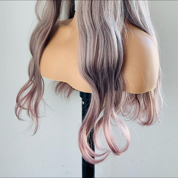 A Very Pretty 22” Ash Berry Color Synthetic Wig with Bangs / “Put On & Go” - Picture 7 of 11
